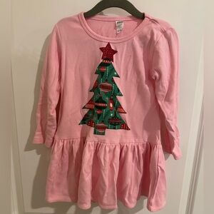 Pink Dress 4T with Christmas Tree Design